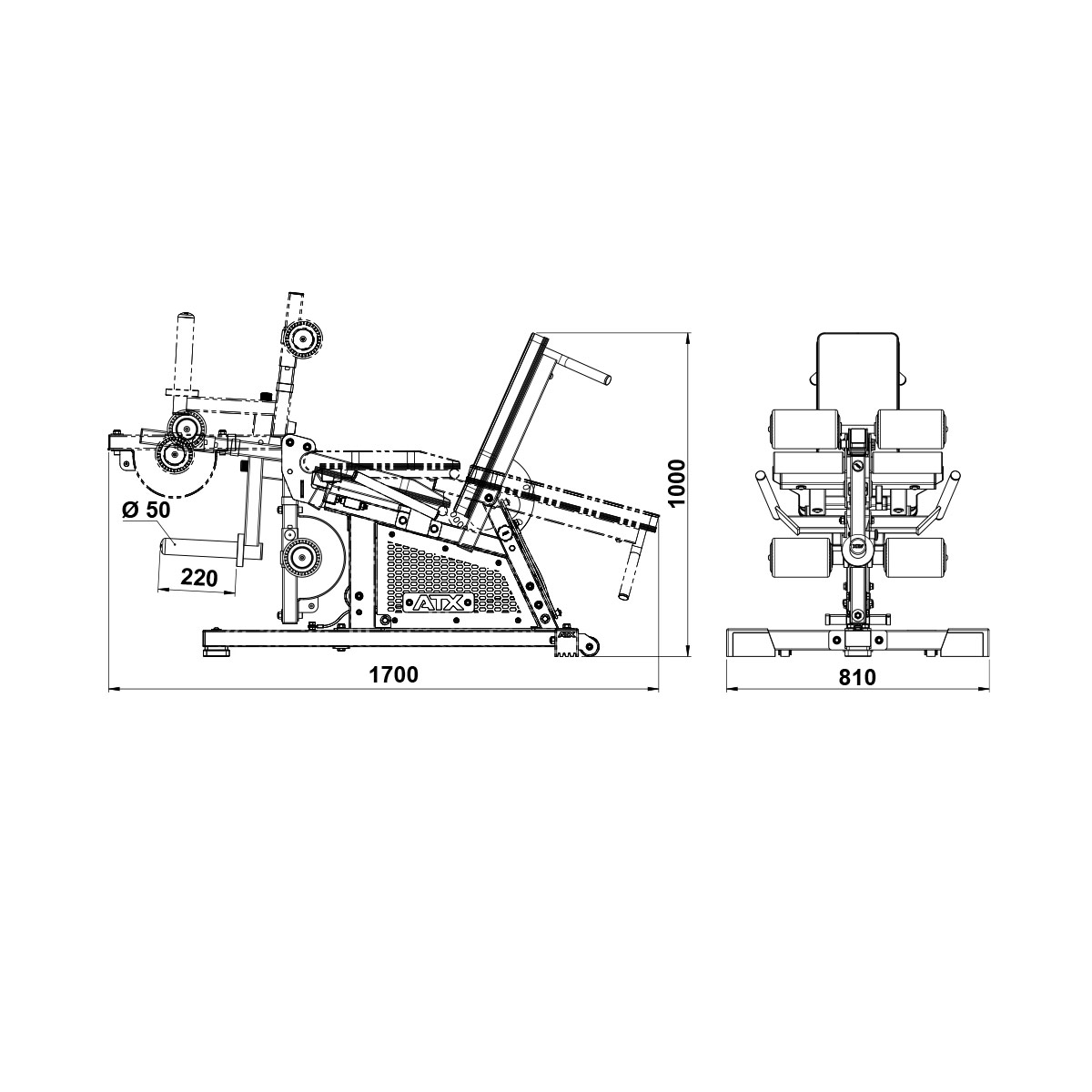 Image for ATX Leg Extension / Leg Curl Combo BCO-780 Black from ATXFitness