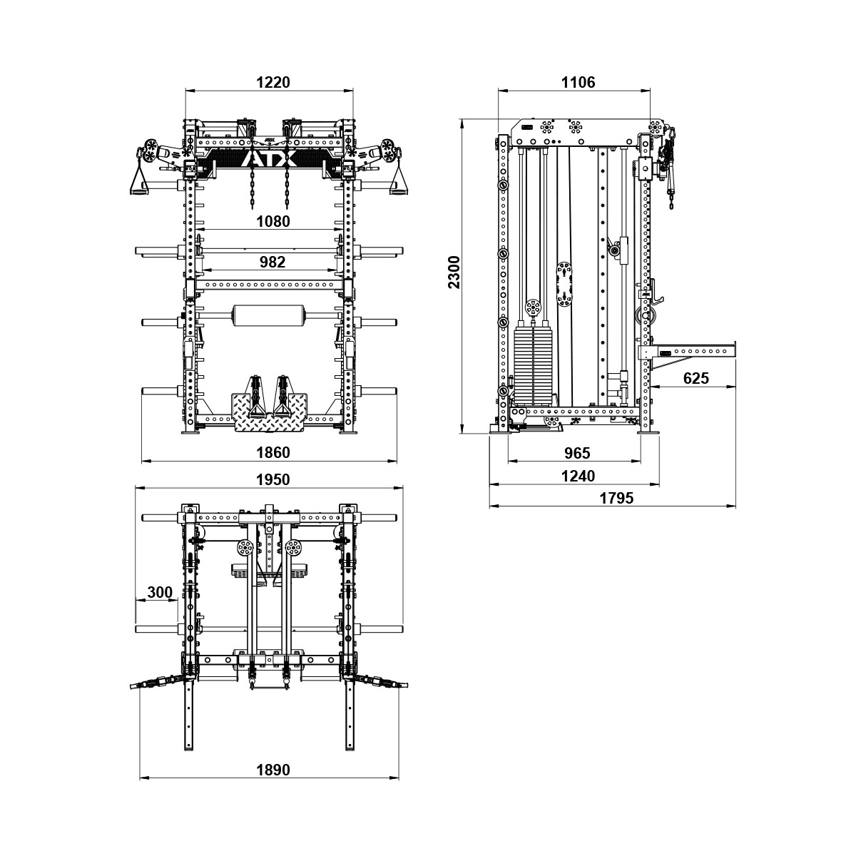 Image for ATX Multi Pull Smith Rack MPHR-780 Black from ATXFitness