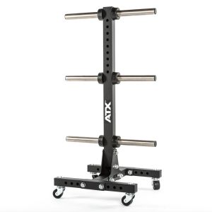 ATX® rollable Weight Plate Tree - rollbarer Hantelscheibenständer für Ø 50 mm (Ständer / Ablagen) - schräge Ansicht