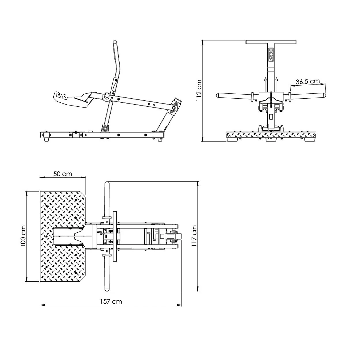 ①【ATX ベルトスワット】土台を含むフレーム全体 ATX Compact Belt Squat - ATX Fitness